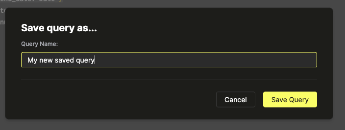Сохранение запроса